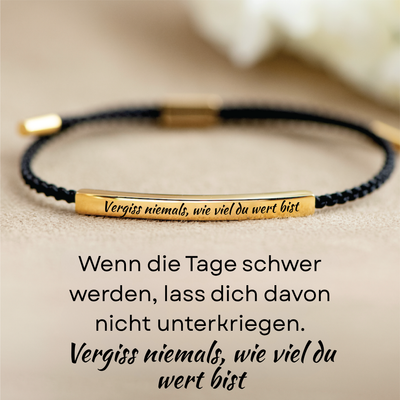 Motivationsarmband „Vergiss niemals, wie viel du wert bist“