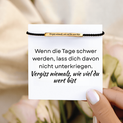 Motivationsarmband „Vergiss niemals, wie viel du wert bist“