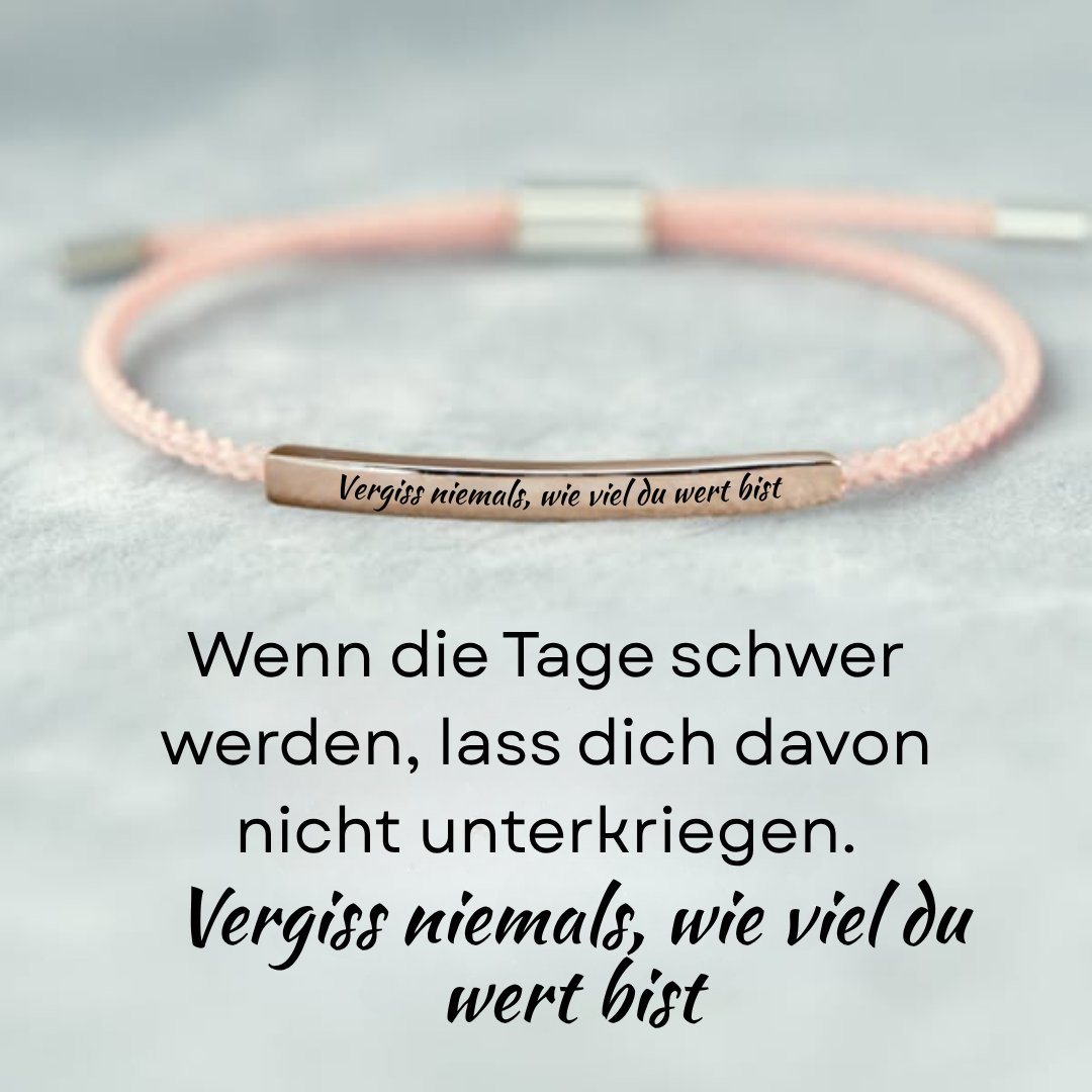 Motivationsarmband „Vergiss niemals, wie viel du wert bist“