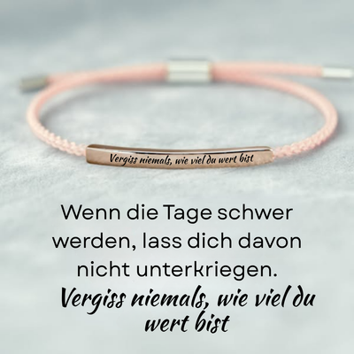 Motivationsarmband „Vergiss niemals, wie viel du wert bist“