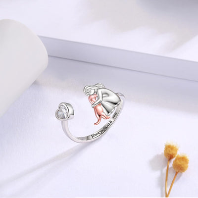 Canine Charm – Niedlicher Rosa Ring mit Hundesymbol