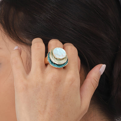 Boho Drei-lagiger Emaille Ring