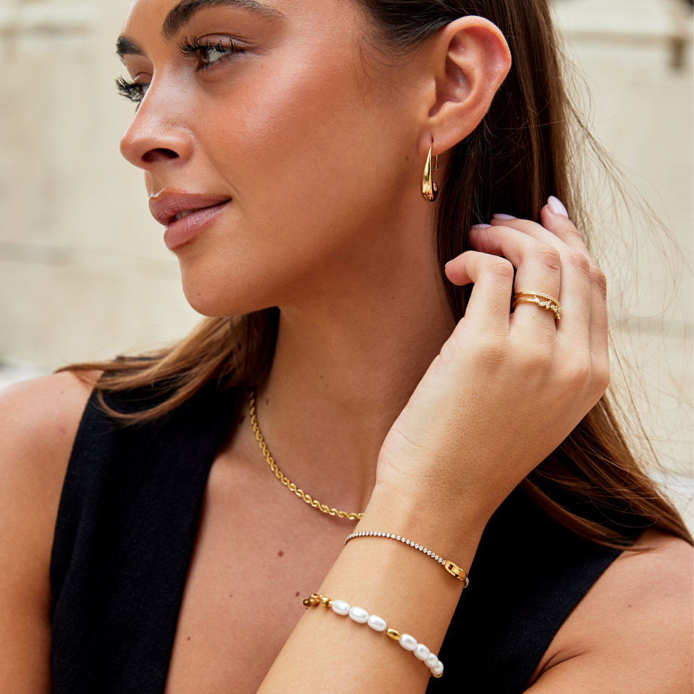 Niyah Kristall Goldene Armband