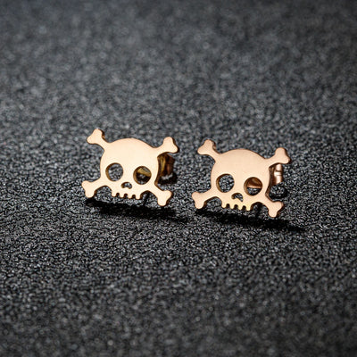 Skull Chic - Edgy Edelstahl Mini Skull Ohrringe für Männer