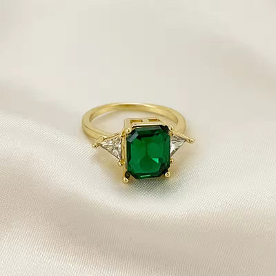 Geluk - Grüner Zirkonring in Gold