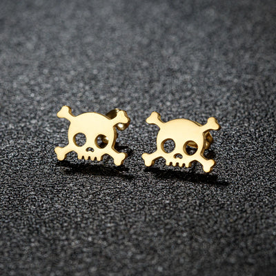 Skull Chic - Edgy Edelstahl Mini Skull Ohrringe für Männer
