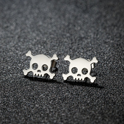 Skull Chic - Edgy Edelstahl Mini Skull Ohrringe für Männer