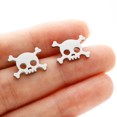 Skull Chic - Edgy Edelstahl Mini Skull Ohrringe für Männer