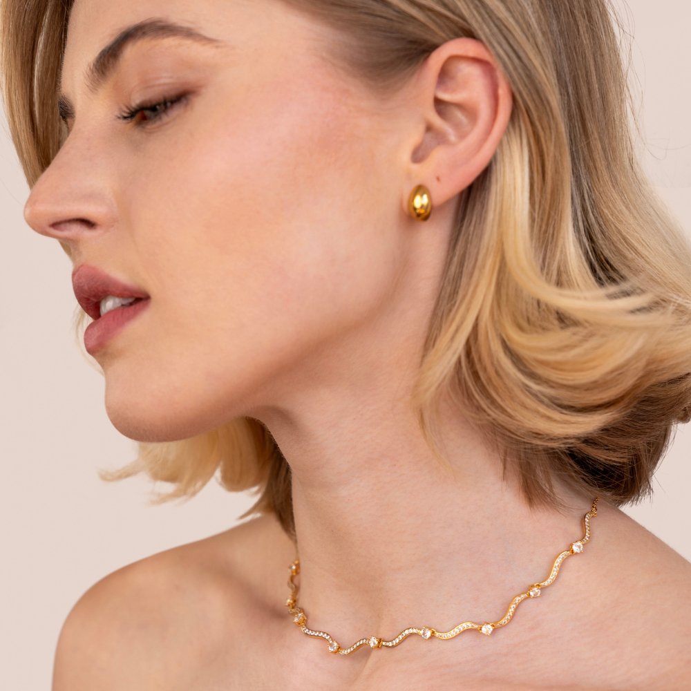 Freya Kristallen Wellen Kette