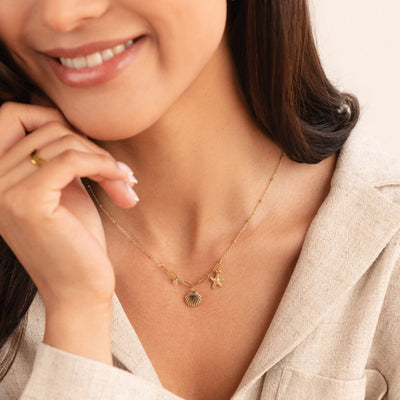 Goldene Muschel & Seestern Anhänger