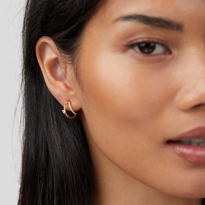 Artie Kristall Goldene Ohrringe