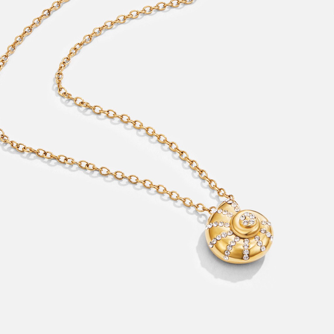 Luca Kristall Muschel Anhänger Halskette