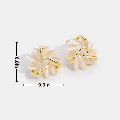 Opal Blumen Gold Ohrringe